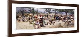 Market Day, Near Rome-Cesare Tiratelli-Framed Premium Giclee Print