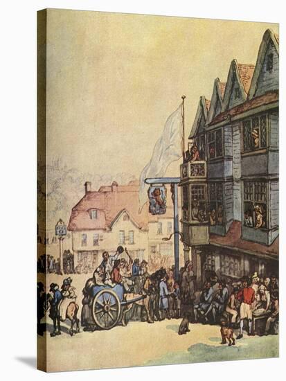 'Market Day outside the Old Red Lion at Greenwich', (1938)-Thomas Rowlandson-Stretched Canvas