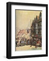 'Market Day outside the Old Red Lion at Greenwich', (1938)-Thomas Rowlandson-Framed Giclee Print