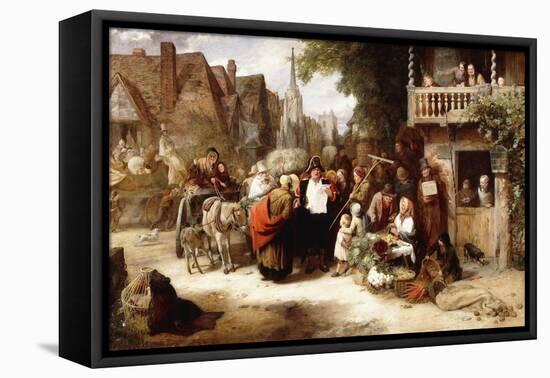 Market Day, the Arrival of the Hippodrome-George Bernard O'neill-Framed Stretched Canvas