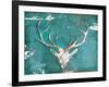 Market Deer Head-OnRei-Framed Art Print