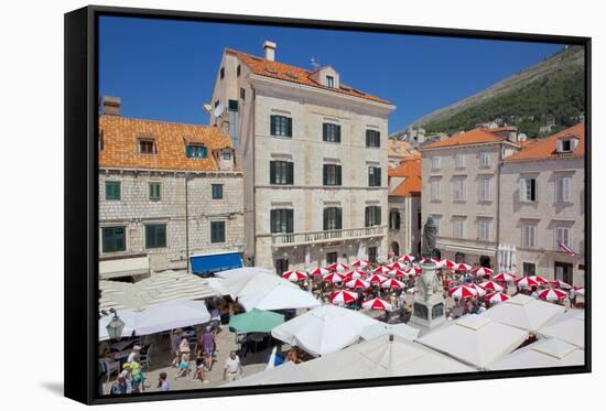 Market, Gunduliceeva Poljana, Dubrovnik, Dalmatia, Croatia, Europe-Frank Fell-Framed Stretched Canvas