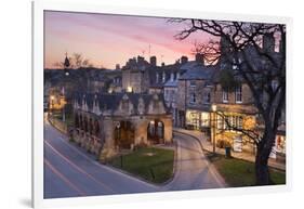 Market Hall and Cotswold Stone Cottages on High Street, Chipping Campden, Cotswolds-Stuart Black-Framed Photographic Print