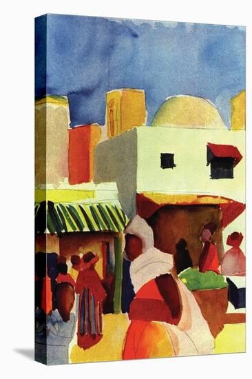 Market In Algiers-Auguste Macke-Stretched Canvas