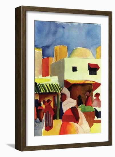 Market In Algiers-Auguste Macke-Framed Art Print