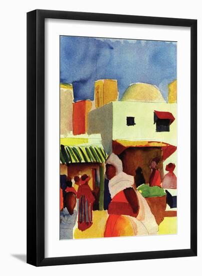 Market In Algiers-Auguste Macke-Framed Art Print