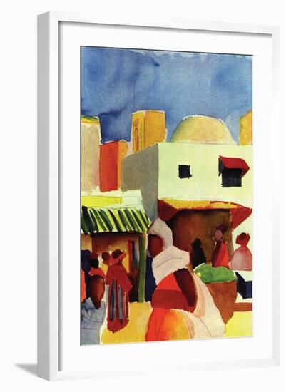 Market In Algiers-Auguste Macke-Framed Art Print