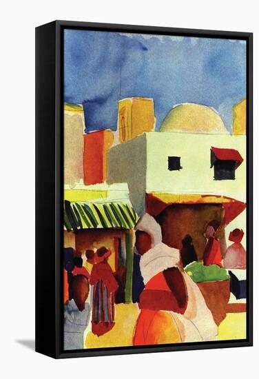 Market In Algiers-Auguste Macke-Framed Stretched Canvas