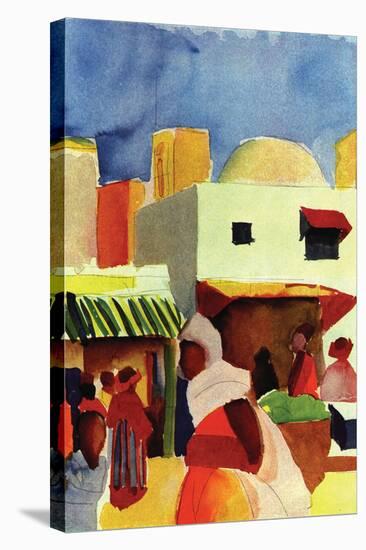 Market In Algiers-Auguste Macke-Stretched Canvas