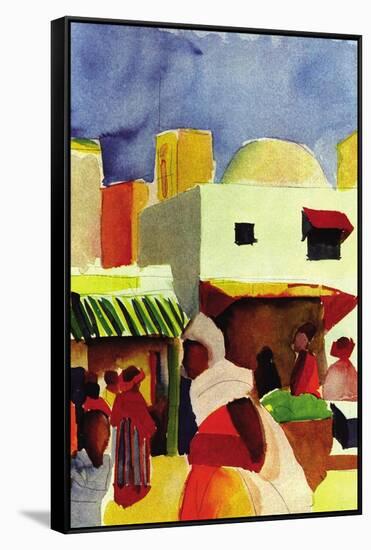 Market In Algiers-Auguste Macke-Framed Stretched Canvas