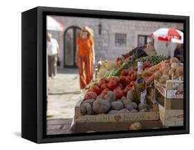 Market in Dubrovnik, Dalmatia, Croatia-Joern Simensen-Framed Stretched Canvas