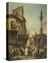 Market in Florence-Giuseppe Moricci-Stretched Canvas