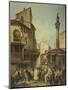 Market in Florence-Giuseppe Moricci-Mounted Giclee Print