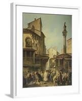 Market in Florence-Giuseppe Moricci-Framed Giclee Print