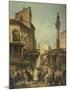 Market in Florence-Giuseppe Moricci-Mounted Giclee Print