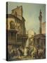 Market in Florence-Giuseppe Moricci-Stretched Canvas