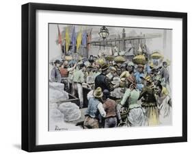 Market in Georgetown, Capital of Guyana, Guyana, 19th Century-null-Framed Giclee Print