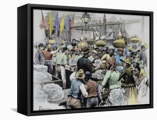 Market in Georgetown, Capital of Guyana, Guyana, 19th Century-null-Framed Stretched Canvas