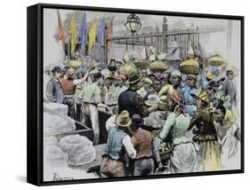 Market in Georgetown, Capital of Guyana, Guyana, 19th Century-null-Framed Stretched Canvas