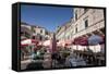 Market in Gundulic's Square, Dubrovnik, Croatia, Europe-John Miller-Framed Stretched Canvas