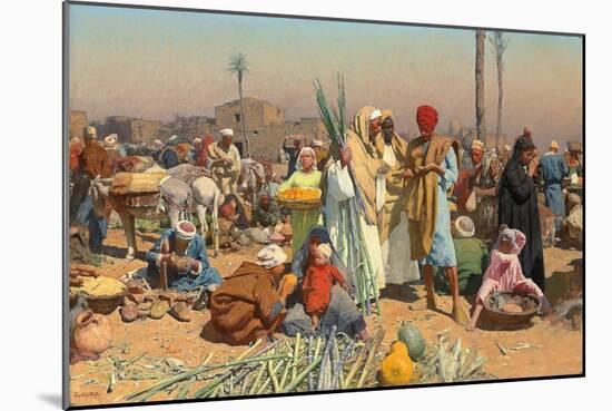 Market in Lower Egypt-Leopold Karl Muller-Mounted Giclee Print