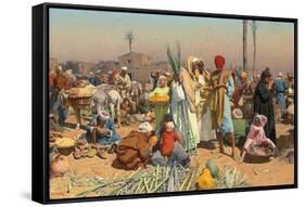 Market in Lower Egypt-Leopold Karl Muller-Framed Stretched Canvas