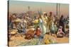 Market in Lower Egypt-Leopold Karl Muller-Stretched Canvas