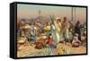 Market in Lower Egypt-Leopold Karl Muller-Framed Stretched Canvas