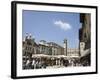 Market in Piazza Delle Erbe, Verona, Veneto, Italy, Europe-Martin Child-Framed Photographic Print