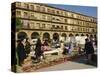 Market in the Town Square in Cordoba, Andalucia, Spain, Europe-Michael Busselle-Stretched Canvas