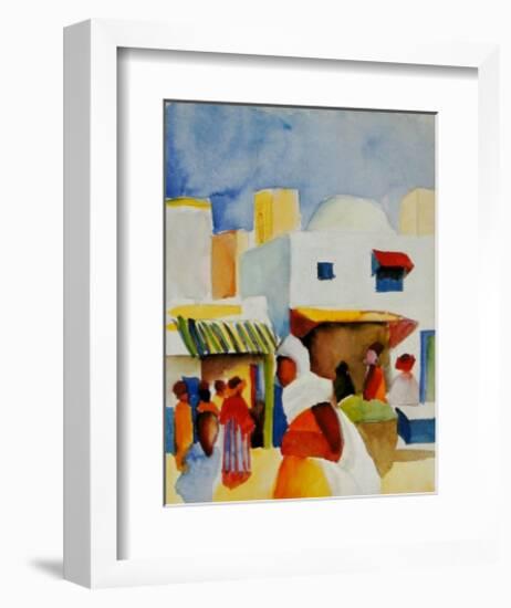 Market in Tunis I-Auguste Macke-Framed Art Print