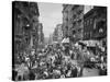 Market on Mulberry Street in New York City Photograph - New York, NY-Lantern Press-Stretched Canvas