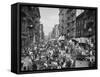 Market on Mulberry Street in New York City Photograph - New York, NY-Lantern Press-Framed Stretched Canvas