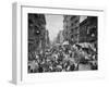 Market on Mulberry Street in New York City Photograph - New York, NY-Lantern Press-Framed Art Print