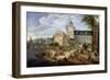 Market on the Banks of a River-Mathys Schoevaerdts-Framed Giclee Print