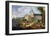 Market on the Banks of a River-Mathys Schoevaerdts-Framed Giclee Print