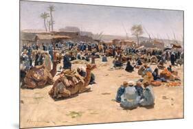 Market on the Nile, C.1893 (Oil on Canvas)-Joseph Farquharson-Mounted Giclee Print