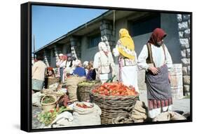 Market on the shores of Lake Ohrid, Macedonia-Vivienne Sharp-Framed Stretched Canvas