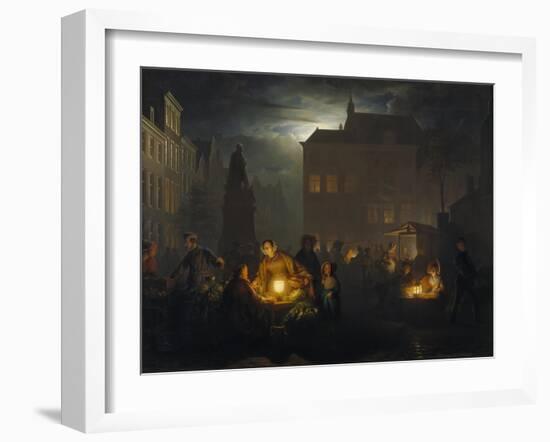 Market Place at Antwerp, 1843-Petrus van Schendel-Framed Giclee Print