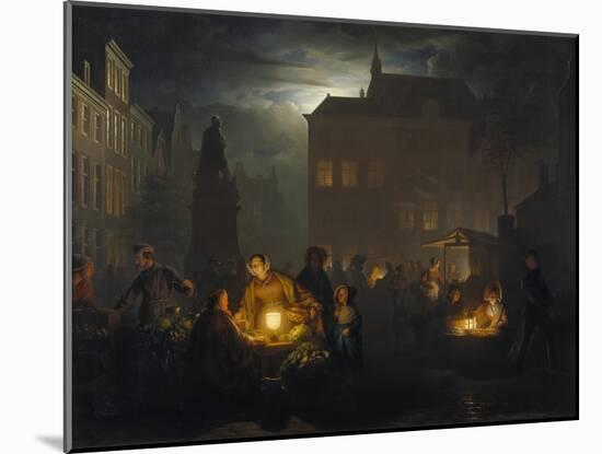 Market Place at Antwerp, 1843-Petrus van Schendel-Mounted Giclee Print