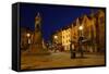 Market Place at Night, Durham-Peter Thompson-Framed Stretched Canvas