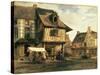 Market Place in Normandy, c.1832-Pierre Etienne Theodore Rousseau-Stretched Canvas