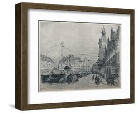 'Market Place, Leipzig', c1913-Walter Zeising-Framed Giclee Print