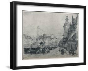 'Market Place, Leipzig', c1913-Walter Zeising-Framed Giclee Print