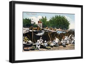 Market, Rawalpindi, India, Early 20th Century-null-Framed Giclee Print