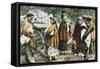 Market Scene, 1902, Russia 20th Century Postcard-null-Framed Stretched Canvas