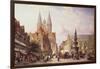 Market Scene at Braunschweig-Cornelis Springer-Framed Giclee Print