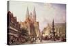 Market Scene at Braunschweig-Cornelis Springer-Stretched Canvas