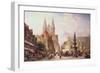 Market Scene at Braunschweig-Cornelis Springer-Framed Giclee Print