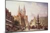 Market Scene at Braunschweig-Cornelis Springer-Mounted Giclee Print